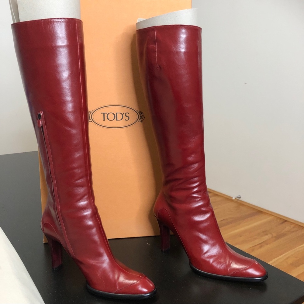 Tod's Red Heeled Boots